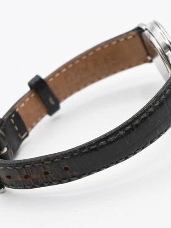 GUCCI 3000L Watch Quartz 25 mm Stainless Steel Embossing Leather Black 05LC590